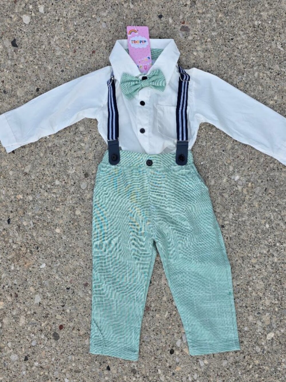 NWT IDOPIP Boys Size 5 Sage Green Formal Wedding Ring Bearer Outfit